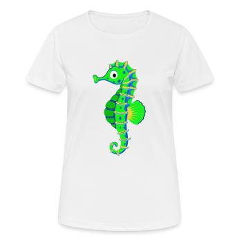 Buntes Seepferdchen Meeresbewohner Meerestier Riff - Frauen T-Shirt atmungsaktiv - Weiß - Vorne - AI Model Female 172 dark (172cm)