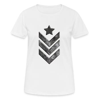 US Armee - Frauen T-Shirt atmungsaktiv - Weiß - Vorne - AI Model Female 172 dark (172cm)