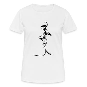 UMARMEN - Frauen T-Shirt atmungsaktiv - Weiß - Vorne - AI Model Female 172 dark (172cm)