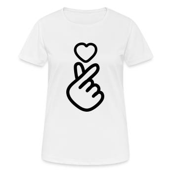 Emoji coeur - T-shirt respirant Femme - blanc - Devant - AI Model Female 172 dark (172cm)