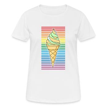 Eis - Frauen T-Shirt atmungsaktiv - Weiß - Vorne - AI Model Female 172 dark (172cm)