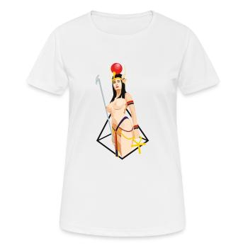 HATHOR (Egyptian Goddess) - Women's Breathable T-Shirt - white - Front - AI Model Female 172 dark (172cm)