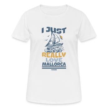 ich liebe Mallorca Seefahrer Meer - Frauen T-Shirt atmungsaktiv - Weiß - Vorne - AI Model Female 172 dark (172cm)