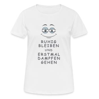Dampfen gehen - Frauen T-Shirt atmungsaktiv - Weiß - Vorne - AI Model Female 172 dark (172cm)