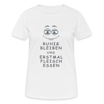 Fleisch essen - Frauen T-Shirt atmungsaktiv - Weiß - Vorne - AI Model Female 172 dark (172cm)