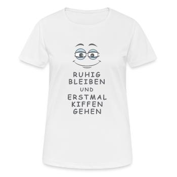 Kiffen gehen - Frauen T-Shirt atmungsaktiv - Weiß - Vorne - AI Model Female 172 dark (172cm)