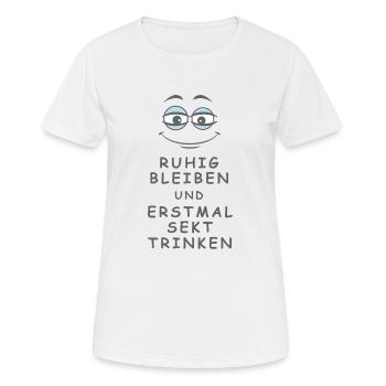 Sekt trinken - Frauen T-Shirt atmungsaktiv - Weiß - Vorne - AI Model Female 172 dark (172cm)