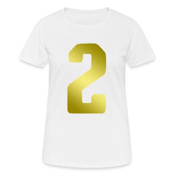 2 Zahl Trikot - Frauen T-Shirt atmungsaktiv - Weiß - Vorne - AI Model Female 172 dark (172cm)