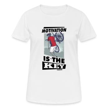 Motivation - Frauen T-Shirt atmungsaktiv - Weiß - Vorne - AI Model Female 172 dark (172cm)