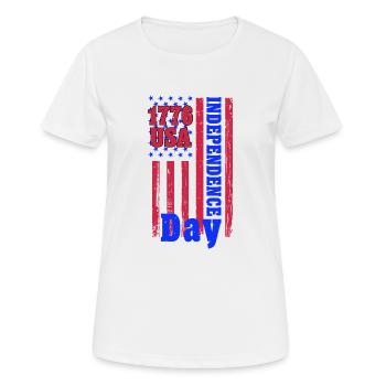 1776 JOUR DE L’INDÉPENDANCE DES ÉTATS-UNIS - T-shirt respirant Femme - blanc - Devant - AI Model Female 172 dark (172cm)