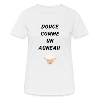 Douce comme un agneau - T-shirt respirant Femme - blanc - Devant - AI Model Female 172 dark (172cm)