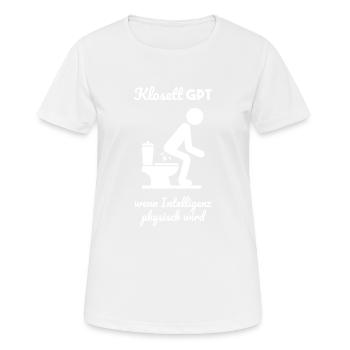 Klo GPT Klosett Geschenk - Frauen T-Shirt atmungsaktiv - Weiß - Vorne - AI Model Female 172 dark (172cm)
