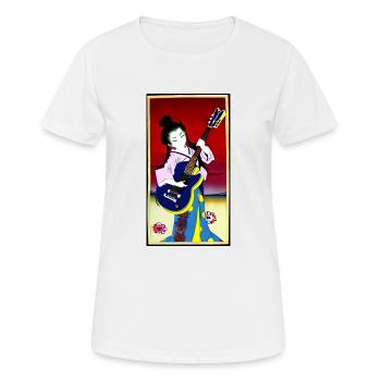 Geisha rockt die Welt - Frauen T-Shirt atmungsaktiv - Weiß - Vorne - AI Model Female 172 dark (172cm)