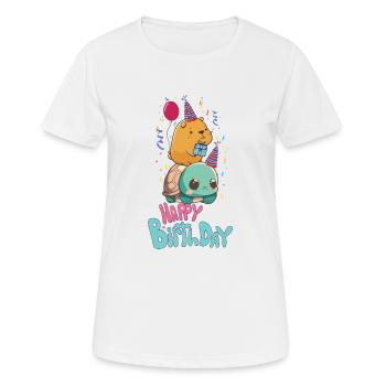 Anniversaire de Capybara - T-shirt respirant Femme - blanc - Devant - AI Model Female 172 dark (172cm)