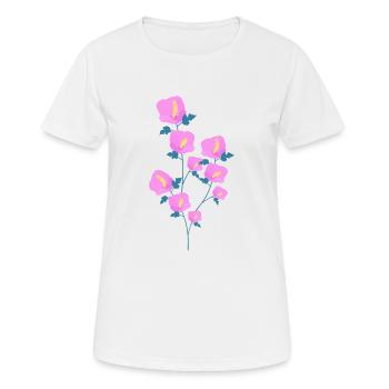 Fleurs d’hibiscus - T-shirt respirant Femme - blanc - Devant - AI Model Female 172 dark (172cm)