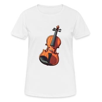 Violine im Comic Stil - Frauen T-Shirt atmungsaktiv - Weiß - Vorne - AI Model Female 172 dark (172cm)