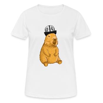 Capybara Kirghizistan - T-shirt respirant Femme - blanc - Devant - AI Model Female 172 dark (172cm)