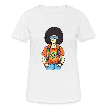 Marc le hippie - T-shirt respirant Femme - blanc - Devant - AI Model Female 172 dark (172cm)