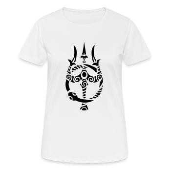 Trident de Poséidon avec ouroboros - T-shirt respirant Femme - blanc - Devant - AI Model Female 172 dark (172cm)