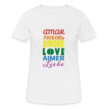 Liebe - Frauen T-Shirt atmungsaktiv - Weiß - Vorne - AI Model Female 172 dark (172cm)