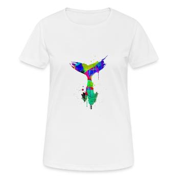 whale fin, fin, whale, whale, graffiti - Women's Breathable T-Shirt - white - Front - AI Model Female 172 dark (172cm)