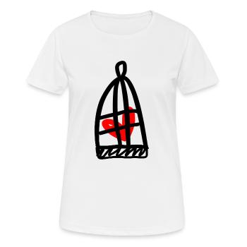 Cœur en cage - T-shirt respirant Femme - blanc - Devant - AI Model Female 172 dark (172cm)