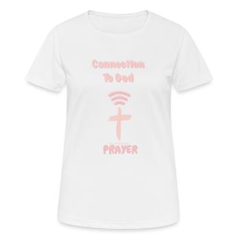 Connexion à Dieu, Dieu priant - T-shirt respirant Femme - blanc - Devant - AI Model Female 172 dark (172cm)