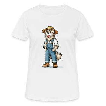 Cute Dog Farmer - Frauen T-Shirt atmungsaktiv - Weiß - Vorne - AI Model Female 172 dark (172cm)