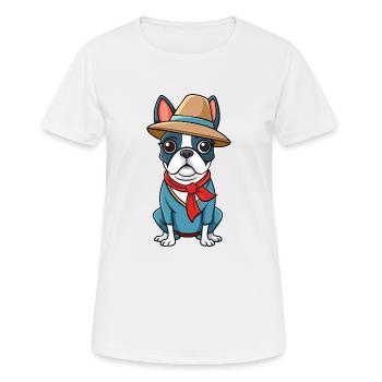 Boston Terrier Photo Shoot - Women's Breathable T-Shirt - white - Front - AI Model Female 172 dark (172cm)