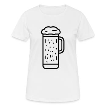 Bière - T-shirt respirant Femme - blanc - Devant - AI Model Female 172 dark (172cm)