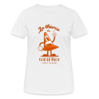 La théorie du con de plot - T-shirt respirant Femme - blanc - Devant - AI Model Female 172 dark (172cm)
