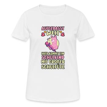 Kindergarten Graduates Back to School School Child Lama Enrollment - Women's Breathable T-Shirt - white - Front - AI Model Female 172 dark (172cm)