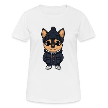 Pinscher Hund Stylisch - Frauen T-Shirt atmungsaktiv - Weiß - Vorne - AI Model Female 172 dark (172cm)