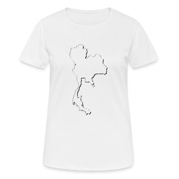 Carte de la Thaïlande comme contour - T-shirt respirant Femme - blanc - Devant - AI Model Female 172 dark (172cm)