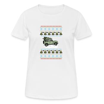 Defender 90 - Christmas tree - Women's Breathable T-Shirt - white - Front - AI Model Female 172 dark (172cm)
