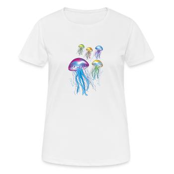 Quallen - Frauen T-Shirt atmungsaktiv - Weiß - Vorne - AI Model Female 172 dark (172cm)