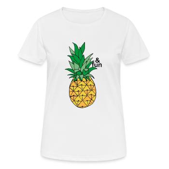 Ananas & Spaß - Frauen T-Shirt atmungsaktiv - Weiß - Vorne - AI Model Female 172 dark (172cm)