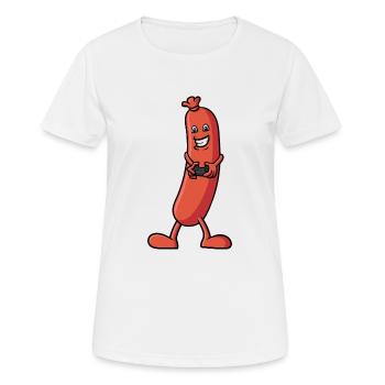 A sausage that gambles - Women's Breathable T-Shirt - white - Front - AI Model Female 172 dark (172cm)