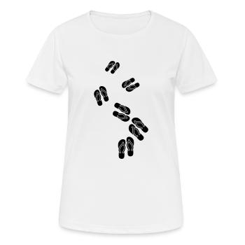 Flip-flops icon - Women's Breathable T-Shirt - white - Front - AI Model Female 172 dark (172cm)