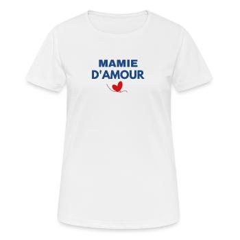 Mamie d'Amour 2 - T-shirt respirant Femme - blanc - Devant - AI Model Female 172 dark (172cm)