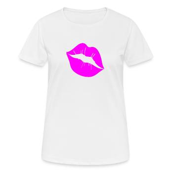 Kussmund Kuss Lippen Mund Symbol - Frauen T-Shirt atmungsaktiv - Weiß - Vorne - AI Model Female 172 dark (172cm)