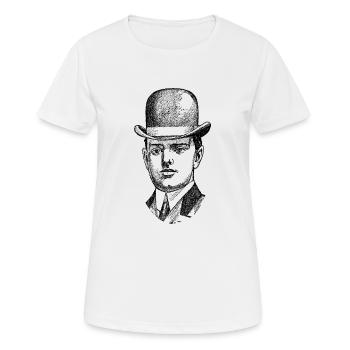 Gentleman mit Melone in schwarz - Frauen T-Shirt atmungsaktiv - Weiß - Vorne - AI Model Female 172 dark (172cm)