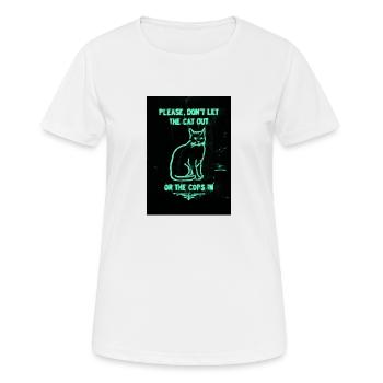 Cope cat - Frauen T-Shirt atmungsaktiv - Weiß - Vorne - AI Model Female 172 dark (172cm)
