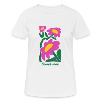 Flower Love – Retro-Blumen Shirt mit Vintage-Vibes - Frauen T-Shirt atmungsaktiv - Weiß - Vorne - AI Model Female 172 dark (172cm)