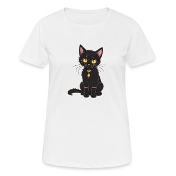 Chat noir - T-shirt respirant Femme - blanc - Devant - AI Model Female 172 dark (172cm)