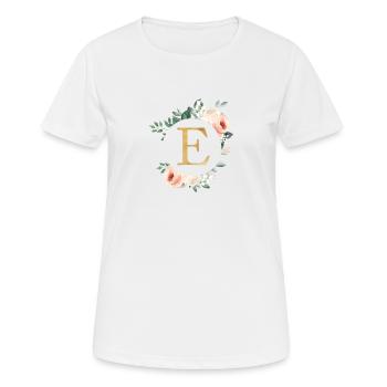 E Monogramm Grün, Pastell, Kranz - Frauen T-Shirt atmungsaktiv - Weiß - Vorne - AI Model Female 172 dark (172cm)