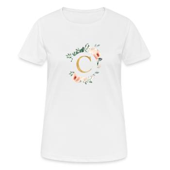 C Monogram Green, Pastel, Wreath - Women's Breathable T-Shirt - white - Front - AI Model Female 172 dark (172cm)