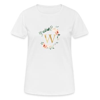 W Monogramme Vert, Pastel, Couronne - T-shirt respirant Femme - blanc - Devant - AI Model Female 172 dark (172cm)