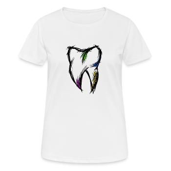 Dent colorée, dessin, dessinée à la main. - T-shirt respirant Femme - blanc - Devant - AI Model Female 172 dark (172cm)