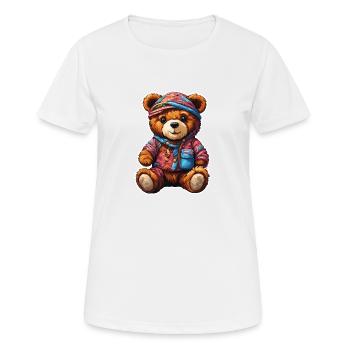Teddybär / Kuscheltier / Stofftier / Geschenkidee - Frauen T-Shirt atmungsaktiv - Weiß - Vorne - AI Model Female 172 dark (172cm)